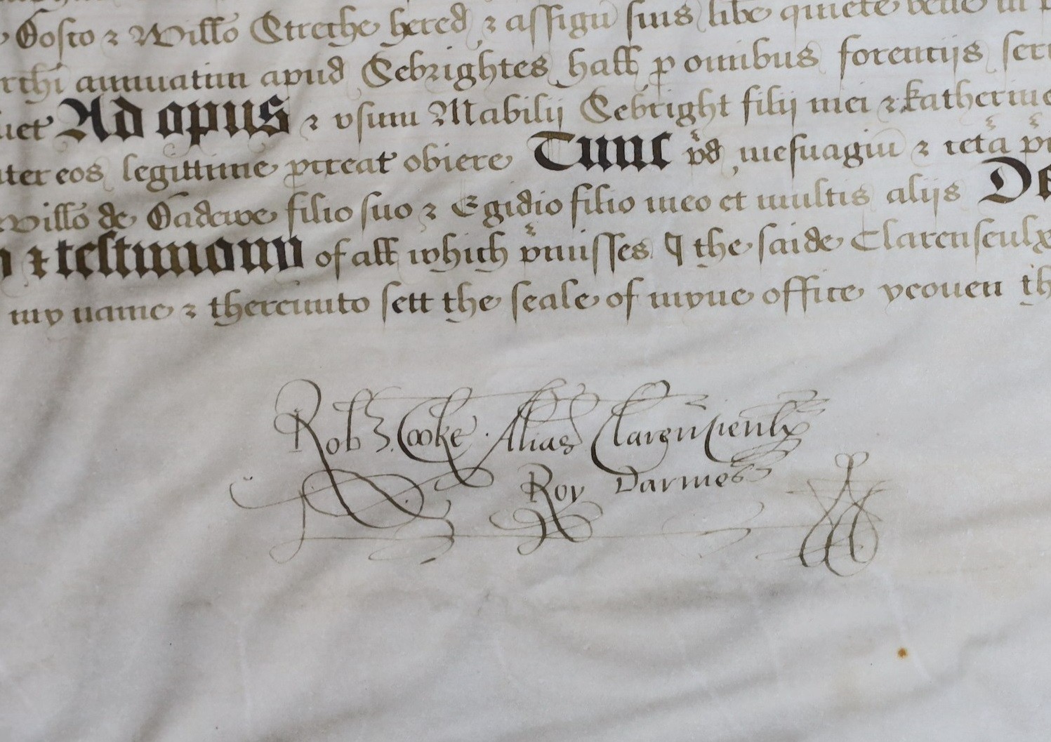 Two documents relating to a grant of arms to Edward Sebright of Blakeshall in Wolverley, Worcestershire, gentleman, April 1580